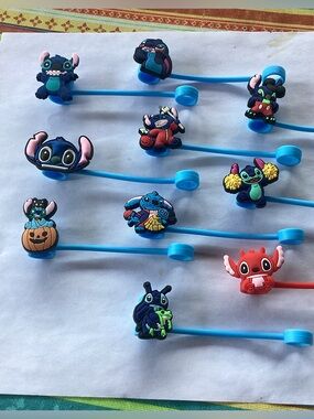 Stitch Assorted Straw Toppers - set of 10 variety package